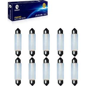 10 حزمة Frasted Festoon Bulb SV8.5-8 T3.25 10x44mm ، 12v3w تحت مصباح الخزانة Xenon Festoon Light Bulb Dome Car Trunk Trunk Light Light Interior Door Light