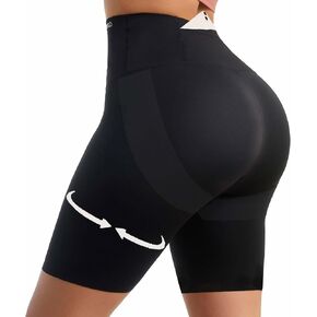 Workout Short Leggings Biker Butt Lifting Shorts with Pockets for Women Running Tummy Control Stretch Shapewear Short Pants(US, Alpha, X-Small, Small, Regular, Regular, Black)