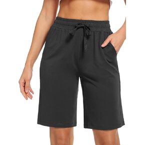 Women's Bermuda Shorts with Pockets Athletic Running Drawstring Lounge Shorts