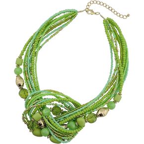 Bocar Statement Seed Beads Necklace for Women Multilayer beaded Collar Necklace (NK-10345)