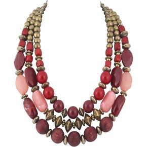 Bocar 3 Layer Chunky Statement Beaded Necklace Fashion Multi Layer Women Collar Necklace(NK-10625)