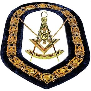 Masonic Regalia الماضي من طوق السلسلة الرئيسية ، طوق Masonic Golden Past Master ، Blue Lodge Regalia ، Past Master Blue Collar + Jewel
