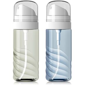 2 Pack 60ML Small Spray Bottle, Portable Refillable Travel Spray Bottle for Hair, Cleaning, Beauty, Fine Mist, Leak Proof, Lt. Blue and Lt. Green