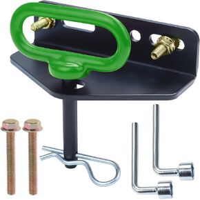 Thick Heavy Duty Steel Universal Zero Turn Mower Trailer Hitch with Red Lawn Mower Trailer Hitch Pin for Tractors and Mowers, Included Carriage Bolt, Nuts and R Clip