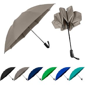 The Color Flip 46" Windproof Compact Inverted Umbrella Automatic Open Close Inside Out Mini Lightweight Reverse Umbrella for Rain & Sun, Strong Folding Umbrella For Men and Women, Royal Blue/Black