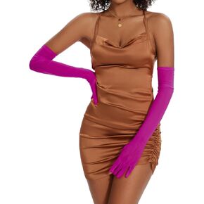 Ammiko Women Mesh Sheer Gloves Long Formal Gloves Lace Tulle Gloves Stretchy Sexy Gloves Costume Opera Party Dance Glove