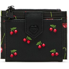 Betsey Johnson Women's Cherry Sweet Bifold Wallet ، Black ، حجم واحد