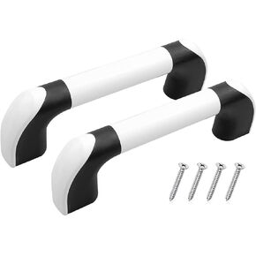 Aluminium Alloy Grab Handles for Golf Cart Camper Cargo Trailer Truck Automotive RV Car, Entry Door Assist Handle Grab Bar Come with Screws, Black, 2Pcs