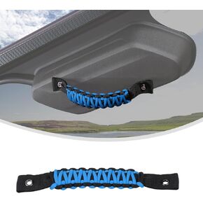 Linskip Grab Handle مقبض قبضة النافذة الخلفية لعام 2018-2025 Jeep Wrangler JL 4XE Sport Rubicon Sahara Willys Mojave Rubicon ، دعم مقبض الجذع ، الملحقات الداخلية ، Black/Baby Blue