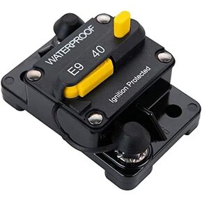 40Amp Circuit Breaker 30-300A with Manual Reset Trolling Motor Auto Car Marine Boat Bike Stereo Audio Terminal Inline Fuse Inverter for System Current Overload Protection 12V-48V DC Waterproof