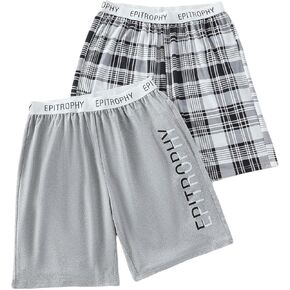 SweatyRocks Men's 2 Pack Buttoles Letter Letter Print Elastic Weist STROP