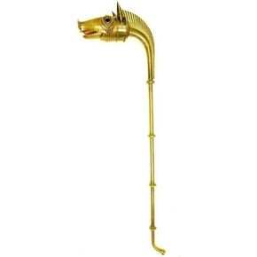 Carnyx of Tintignac Mediage Celtic War Horn Carnyx Celtic Trumpet Horn War Medival Deskford Playable Tintignac Age Iron Brass Serpent serpent بالكامل KDBH2 نسخة KD وظيفية Golden