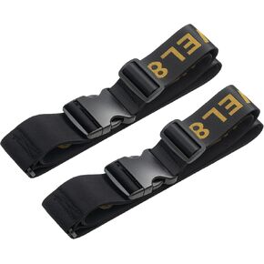 LEVEL8 Luggage Straps Suitcase Belt Buckle Straps Add-A-Bag Travel Accessories, Heavy Duty Strap, 2-Pack, Black