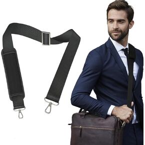 Universal Shoulder Strap - 57 inch Adjustable Bag Strap Replacement Non-Slip Crossbody Purse Strap with Metal Swivel Hooks for Laptop Shoulder Bag Messenger Bag Crossbody Bag Black