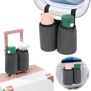 ROYALAY 3 in 1 Airplane Window Cup Holder, Luggage Cup Holder for Suitcases, Airplane Cup Holder Suitable for Economy Seatback Tray Table, Travel Accessories Gifts for Travelers Flight Attendants