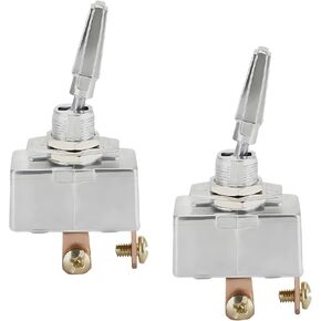 2 PCS Heavy Duty Toggle Switch, 50A 12V 2 Pin SPST Toggle Switch with Screw Terminal, 2 Position ON Off Rocker Toggle Switch for Car Marine Boat Truck, Car Accessories