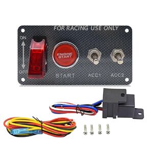 3-in-1 Universal 12V Racing Ignition Switch Panel - Push Button Toggle for Race Car, Boat, Truck