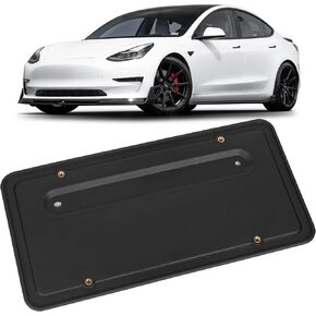 109684400B إطارات لوحة الترخيص الخلفية لنموذج Tesla Y and Model 3 ، حامل اللوحة الخلفية مع غطاء مسامير من الفولاذ المقاوم للصدأ المعدني ، ومسامير الصدأ.