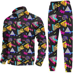 EVEDESIGN Track Suits Mens Set - Retro 80s and 90s costumes Outfits for Jogging, Skiing and Casual Wear - Sweat Suits for Men