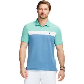 IZOD Men's Advantage Performance Short Sleeve Stripe Polo Shirt