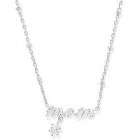 Kendra Scott Womens Mom Crystal Short Pendant Necklace Silver One Size One Size