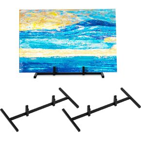 2 Pcs Metal Glass Display Stands Easel for Stained,ceramic Tiles, Plaques, for Picture, Collectibles Ceramic Tiles Photo Office Trade Show Office, or Home