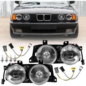USR 89-96 E34 5-Series Corner Turn Signal Lights – Front Turn Signal Lamps (Left + Right) - Compatible with 1989-1996 BMW 5 Series E34 Sedan and Wagon All Models like 525, 530, 540 & M5 (CLEAR LENS)