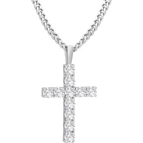 Krkc & Co Moissanite Diamond Cross Pendant للرجال ، S925 STERLING SILVER ، D COLOR ، 1.1CARAT ، مع سلسلة حبل بحبول بحبول 2 مم ، وقطع ممتازة رائعة ، و 14 كيلو متر ، من أجله