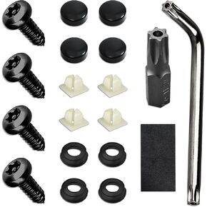 4 Sets Black Anti Theft License Plate Screws Kits, Rustproof Stainless Steel Car Plate Mounting Hardware, M6 (1/4") Tamper Proof Screws Universal for Front Rear Frame Holder Mounting