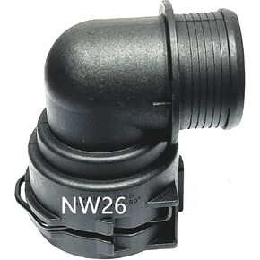 NW26 Coolant Hose Connector Adapter,Radiator Pipe Line Fitting for Mercedes-Benz BMW Audi Volkswagen Chevrolet Volvo Buick,Engine Heater Hose Assembly Junction Flange Repair Kit Threaded 90 Deg,32mm