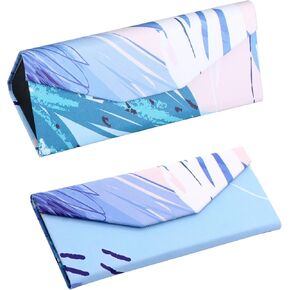 Glasses Case Hard Shell Foldable Eyeglasses Case PU Portable Protective Sunglasses Case for Men and Women