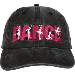 InnoBeta Dancer Gifts for Girls, Teacher - Dance - Adjustable Vintage Washed Cotton Embroidered Hat - Dance Recital Gifts for Girls, Women