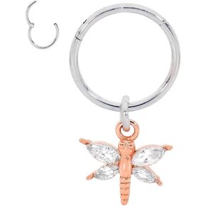 365 Sleepers 316L Surgical Steel Hypoallergenic 18G Gem Butterfly Septum Jewelry Hinged Segment Ring Body Piercing Hoop Lip Rings Helix Cartilage Rook Sleeper Earrings 6mm – 10mm