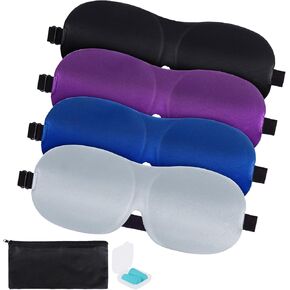 4-Pack Eye Masks for Sleep with Adjustable Strap Comfortable Sleep Masks for Women and Man Night Sleep, Travel, Nap Gery