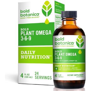 Plant Omega 3-6-9, with Ahiflower Oil, Vegan Omega 3, Complete Plant-Based Omegas for Brain & Immune Health, Better Than Flax, Fish Free, Great Taste, Sugar-Free, Non-GMO, Liquid- 4 oz