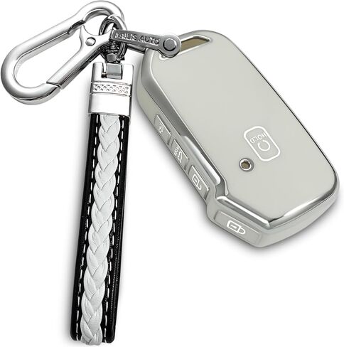 Kia Key Fob Cover With Metal/Leather Keychain, TPU 5 Buttons Case, Compatible With NIRO Sorento Seltos Soul Telluride Cerato Ceed Forte Remote Smart, Car Accessories, Pink in Kuwait
