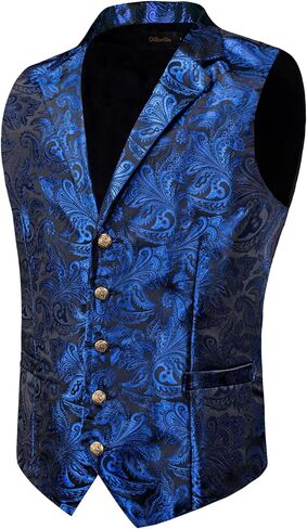 DiBanGu Men's Vest with Bow Tie with Tie Ring 5PCS Suit Vest and Bow Tie Handkerchief Cufflinks Set Formal in Saudi Arabia