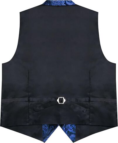 DiBanGu Men's Vest with Bow Tie with Tie Ring 5PCS Suit Vest and Bow Tie Handkerchief Cufflinks Set Formal in Saudi Arabia