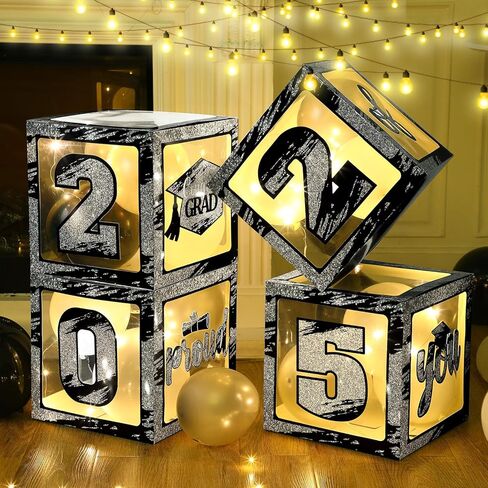 Woanger 44 Pcs Graduation 2024 Box Balloon and LED Light Strings Set Congrats Grad Party Box Decorations Proud of You Graduate Party Supplies for Class of 2024 School Home College(Pink) in Kuwait