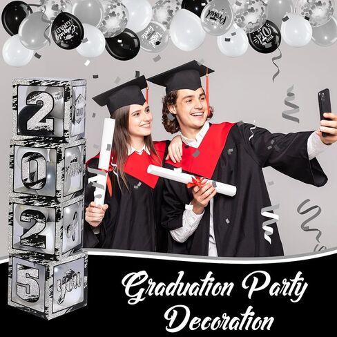 Woanger 44 Pcs Graduation 2024 Box Balloon and LED Light Strings Set Congrats Grad Party Box Decorations Proud of You Graduate Party Supplies for Class of 2024 School Home College(Pink) in Kuwait