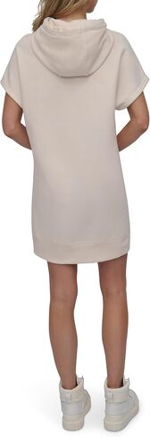 DKNY Women's Rhinestone Jersey Logo Prety Sleeve Hoodie Dress in Kuwait