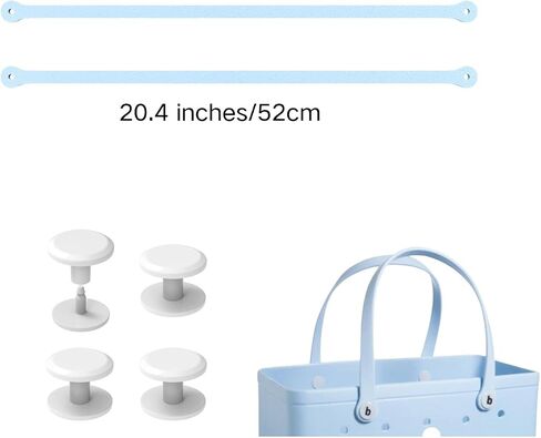 Replacement Straps for S/M Beach Bag, Replacement Handles with 4 Snaps for EVA Rubber Beach Bag, EVA Bag Strap Replacement, Small Rubber Beach Bag Repair Kit (Haute Pink) in Kuwait