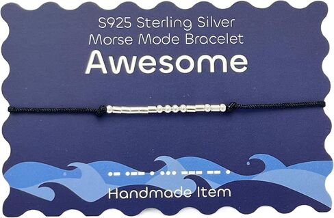 Birthday Gifts for Women, Sterling Silver Morse Code Bracelets for Women, Morse Code Inspirational Gifts Bracelets for Friends Sister Wifey in Kuwait