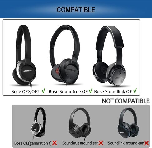 استبدال وسائد الأذن لسماعات الرأس Bose On-Ear 2، وسادة وسادة الأذن GVOEARS لسماعات Bose OE2 / OE2i / SoundTrue On-Ear/SoundLink على الأذن اللاسلكية، متينة وتدوم لفترة أطول (وسادة سوداء) in Saudi Arabia