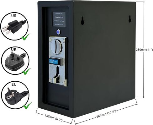 Sintron ST-005 220V LCD Coin & Mobile Payment for Apple Paypal الذي يعمل بصندوق الطاقة للتحكم في المؤقت مع NEMA 14-30R 4 Prong لآلة البيع، وكراسي التدليك، وملمعات الأحذية، والغسالات، والمجفف in Kuwait