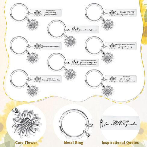 Sureio Christian Gift Bulk Sunflower Keychains with Thank You Bag for Church Volunteer Appreciation Gifts in Saudi Arabia