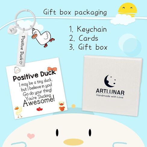 Artlunar Funny Cute Duck Inspirationshain مع بطاقة رسائل لأمي ، أبي ، عاشق ، أخت ، أنت أو عشاق البط in Saudi Arabia