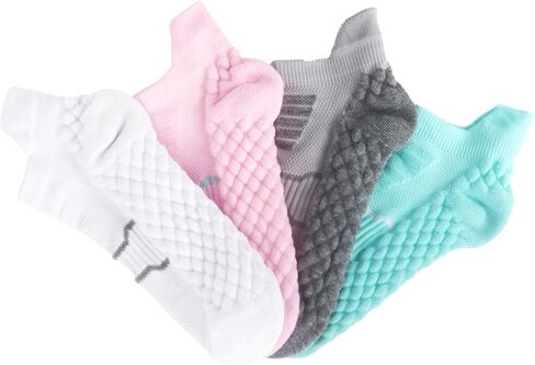 WeciBor Women's Ankle Running Socks, Anti-Blister Cushioned Low Cut Athletic Socks with Heel Tab, 4-Pairs in Saudi Arabia