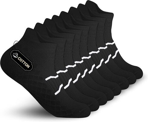 WeciBor Women's Ankle Running Socks, Anti-Blister Cushioned Low Cut Athletic Socks with Heel Tab, 4-Pairs in Kuwait