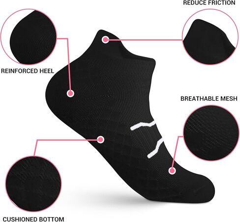 WeciBor Women's Ankle Running Socks, Anti-Blister Cushioned Low Cut Athletic Socks with Heel Tab, 4-Pairs in Kuwait